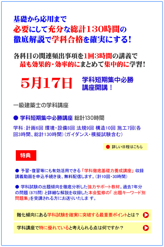 「合格への鍵講座」からスタート！