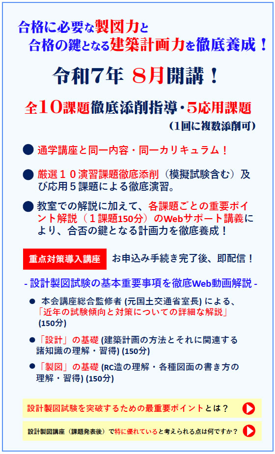 2025年度一級建築士設計製図（通信）