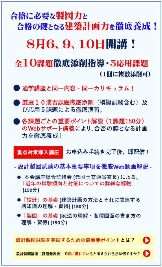 2025年度一級建築士設計製図（通信）