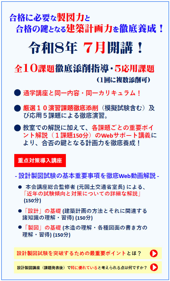 2023年度二級建築士設計製図（通信）
