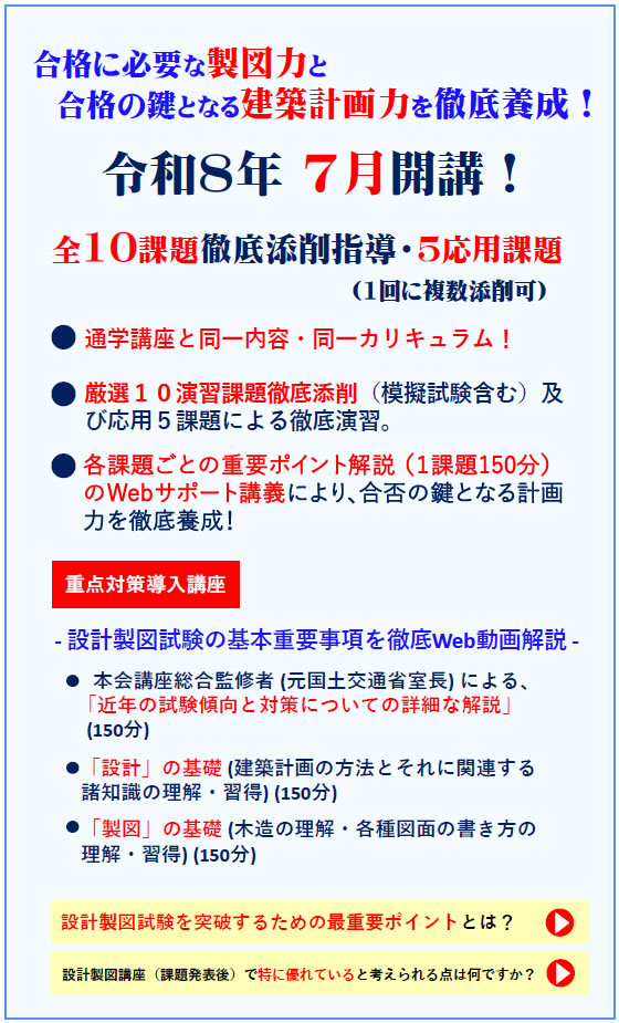 2023年度二級建築士設計製図（通信）