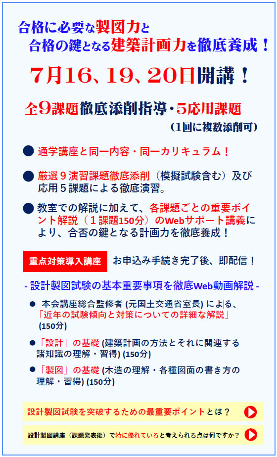 2025年度二級建築士設計製図（通信）